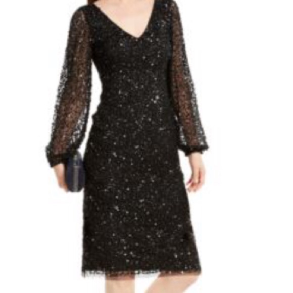 Adrianna Papell NWT black sequin dress - Picture 3 of 6
